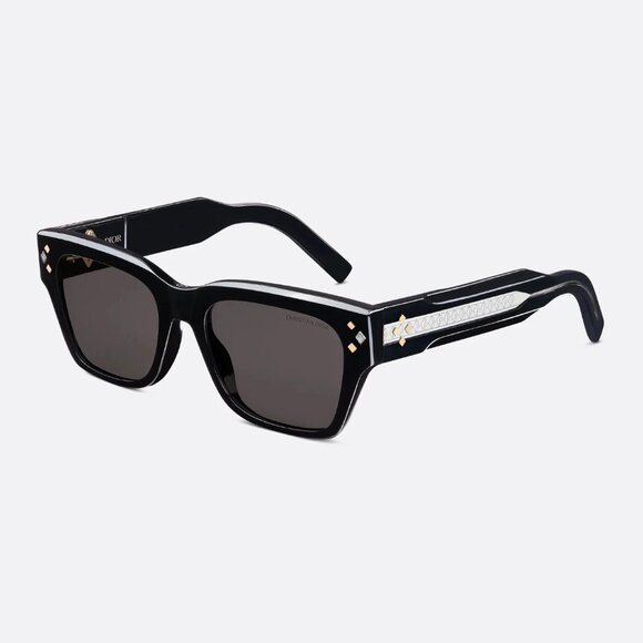 NEW DIOR CD Diamond S61 (S6I) Sunglasses Black Square Frame / Gray Lenses 55 mm - Picture 1 of 3